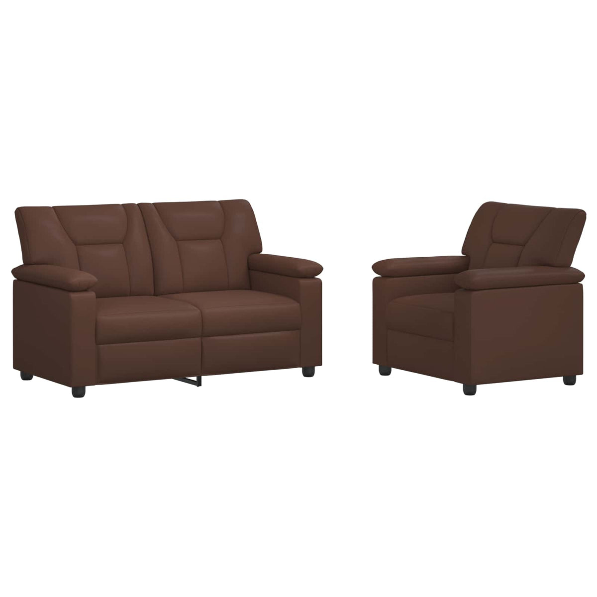 Set sofe 2 pcs Smeđa Umjetna koža