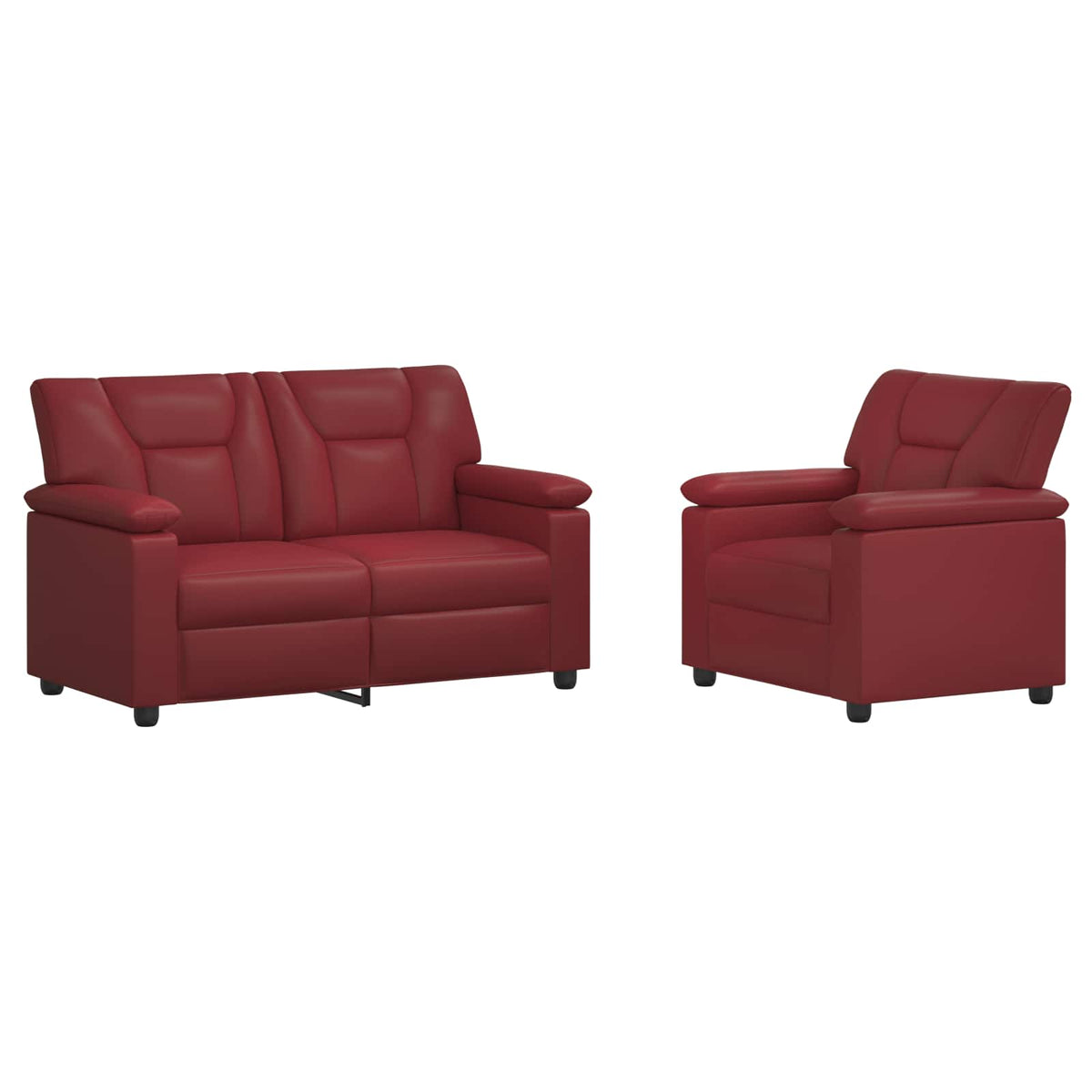 Set sofe 2 pcs Vinska crvena Umjetna koža