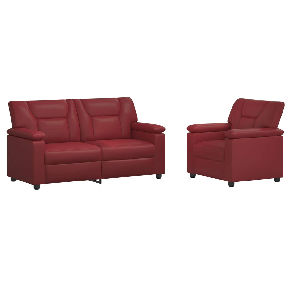 Set sofe 2 pcs Vinska crvena Umjetna koža
