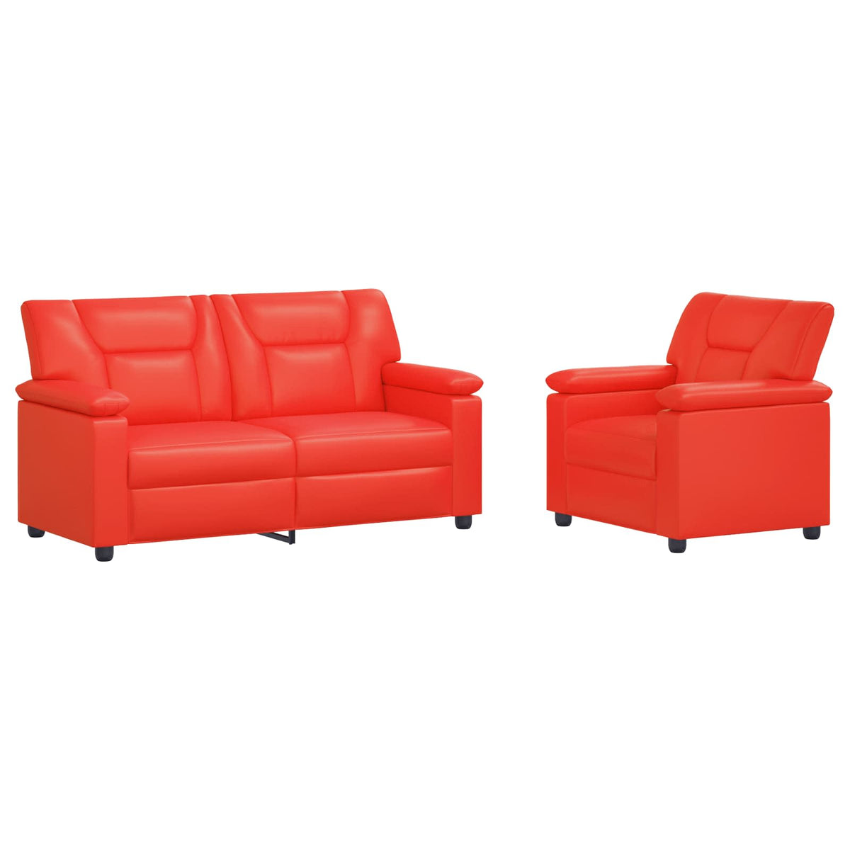 Set sofe 2 pcs Crvena Umjetna koža