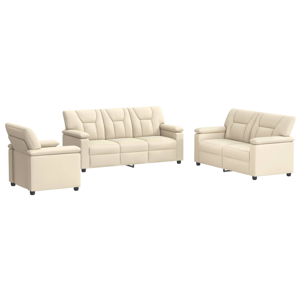 Set sofe 3 pcs Krem Umjetna koža