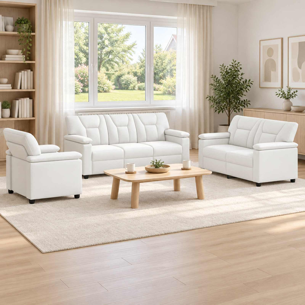 Set sofe 3 pcs Bijela Umjetna koža