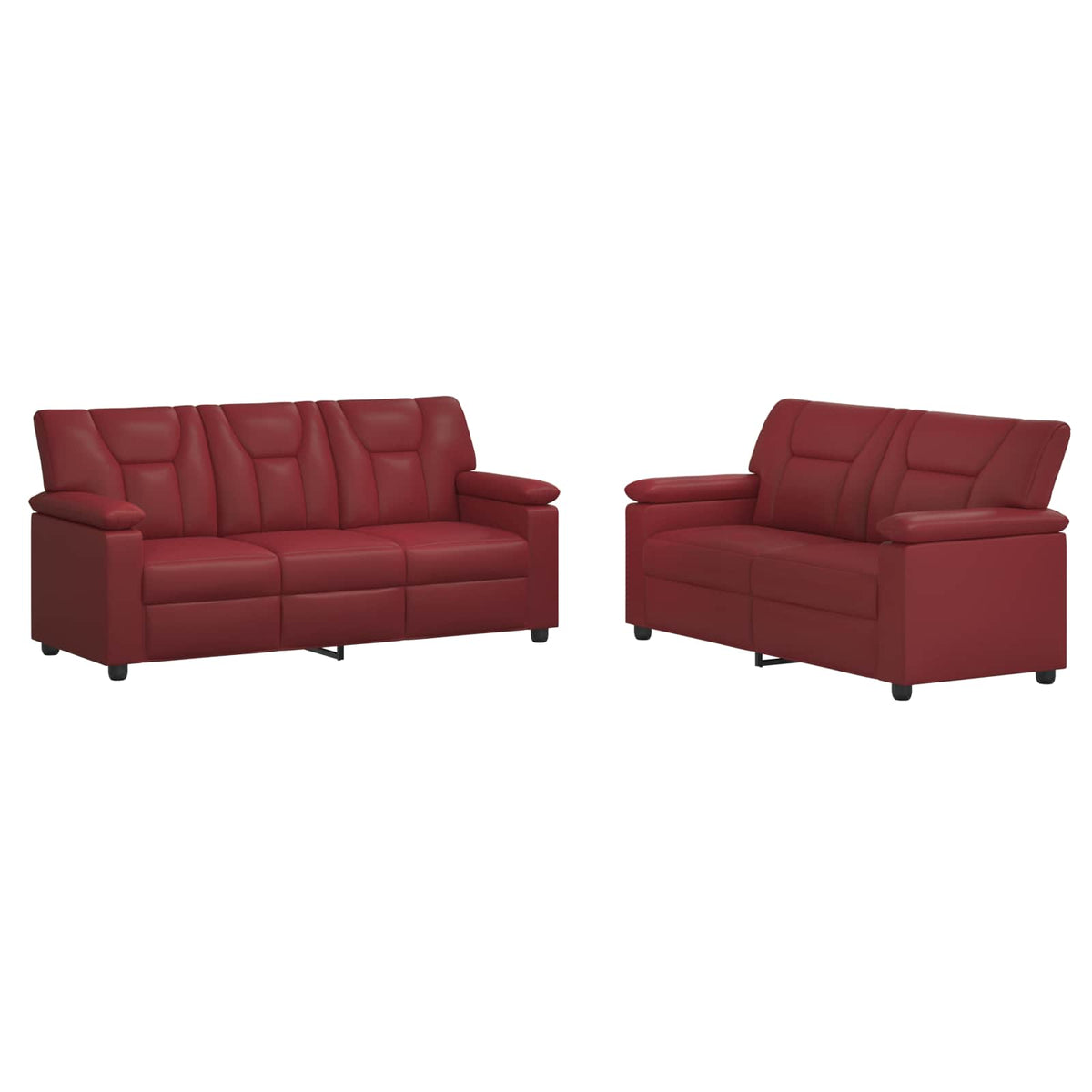 Set sofe 2 pcs Vinska crvena Umjetna koža