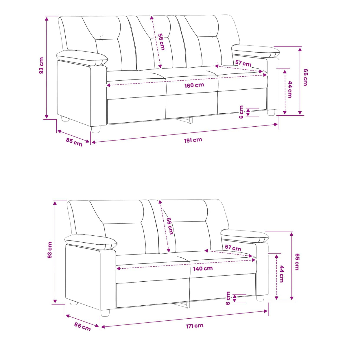 Set sofe 2 pcs Vinska crvena Umjetna koža