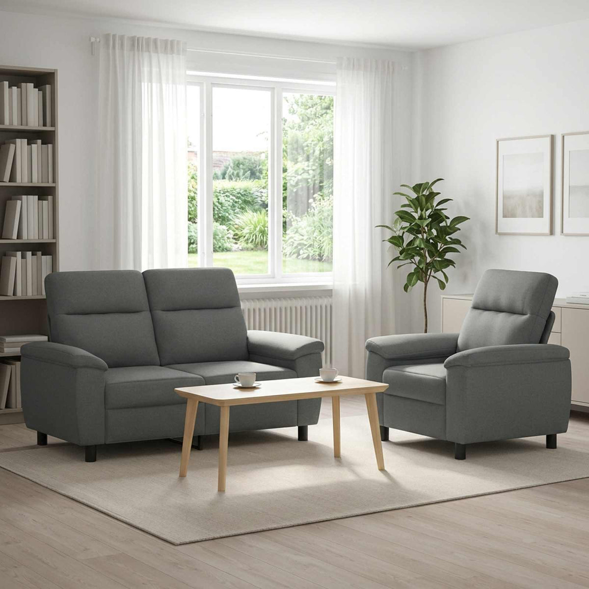 Set sofe 2 pcs Tamnosiva Tkanina
