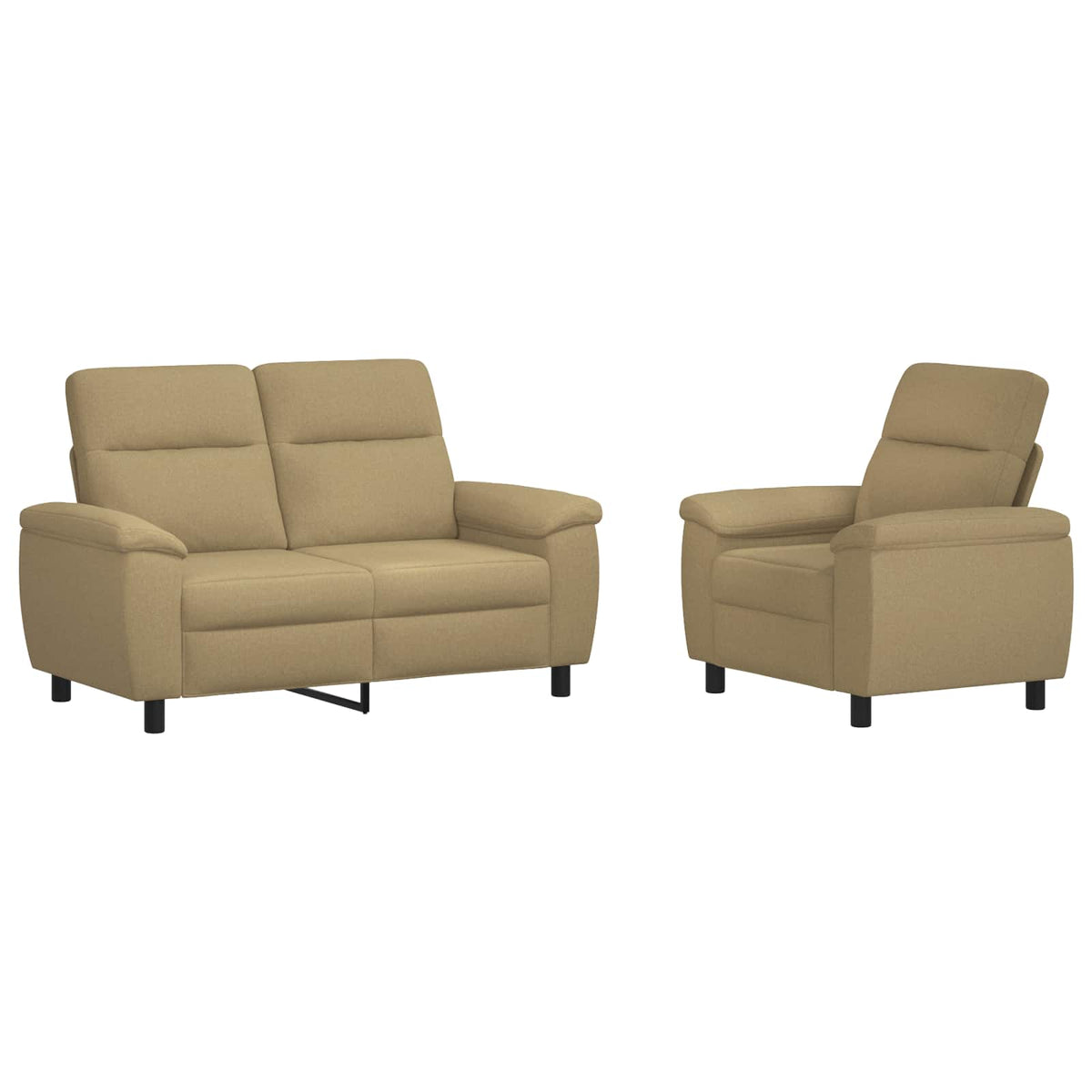 Set sofe 2 pcs Svijetlosmeđa Tkanina