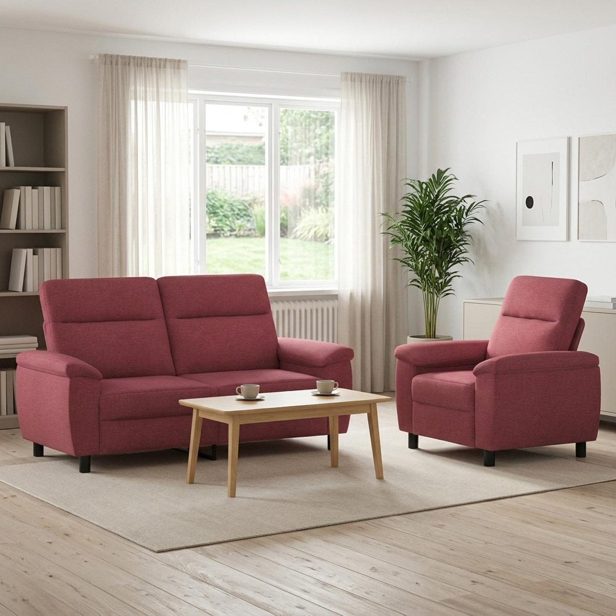 Set sofe 2 pcs Vinska crvena Tkanina