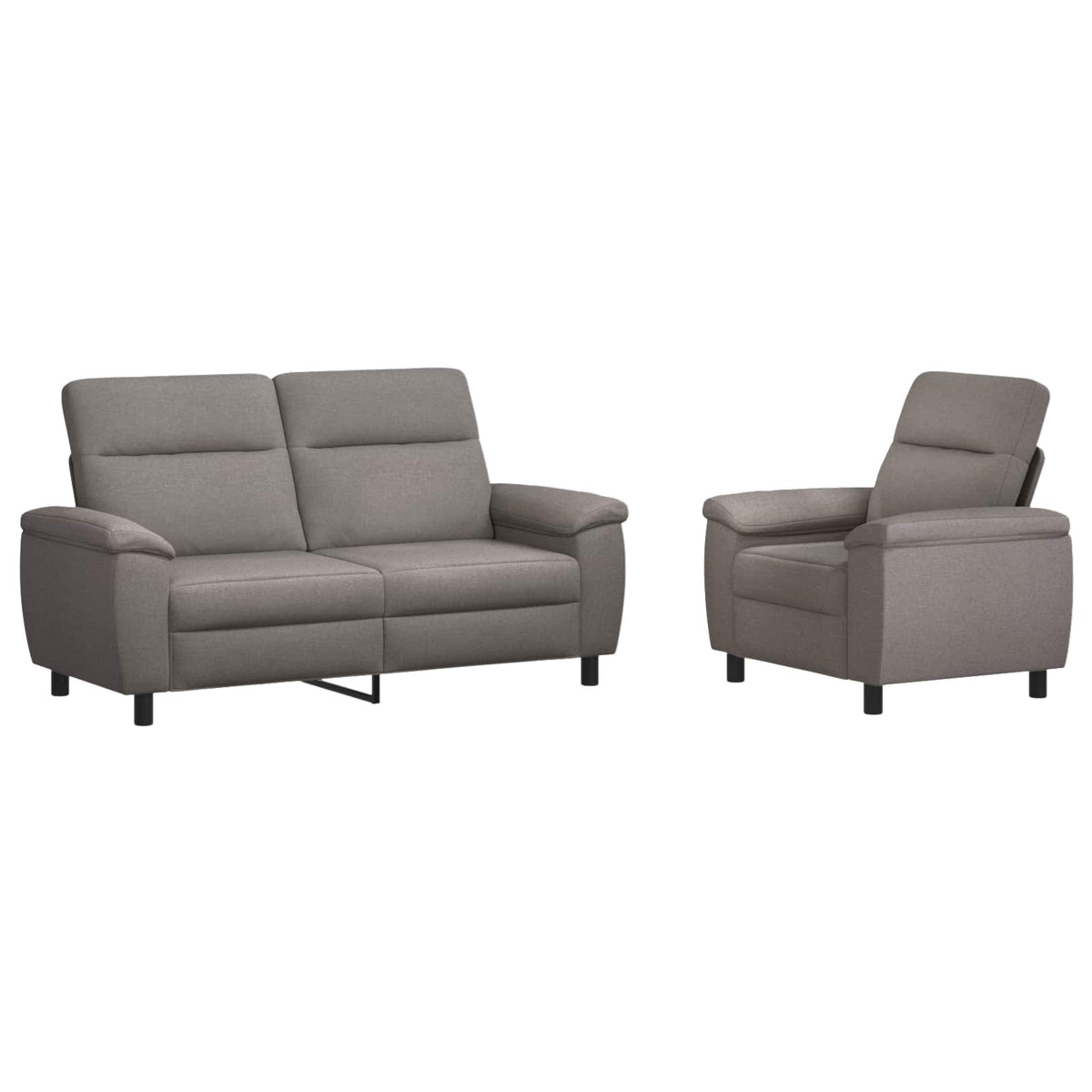 Set sofe 2 pcs Sivosmeđa Tkanina