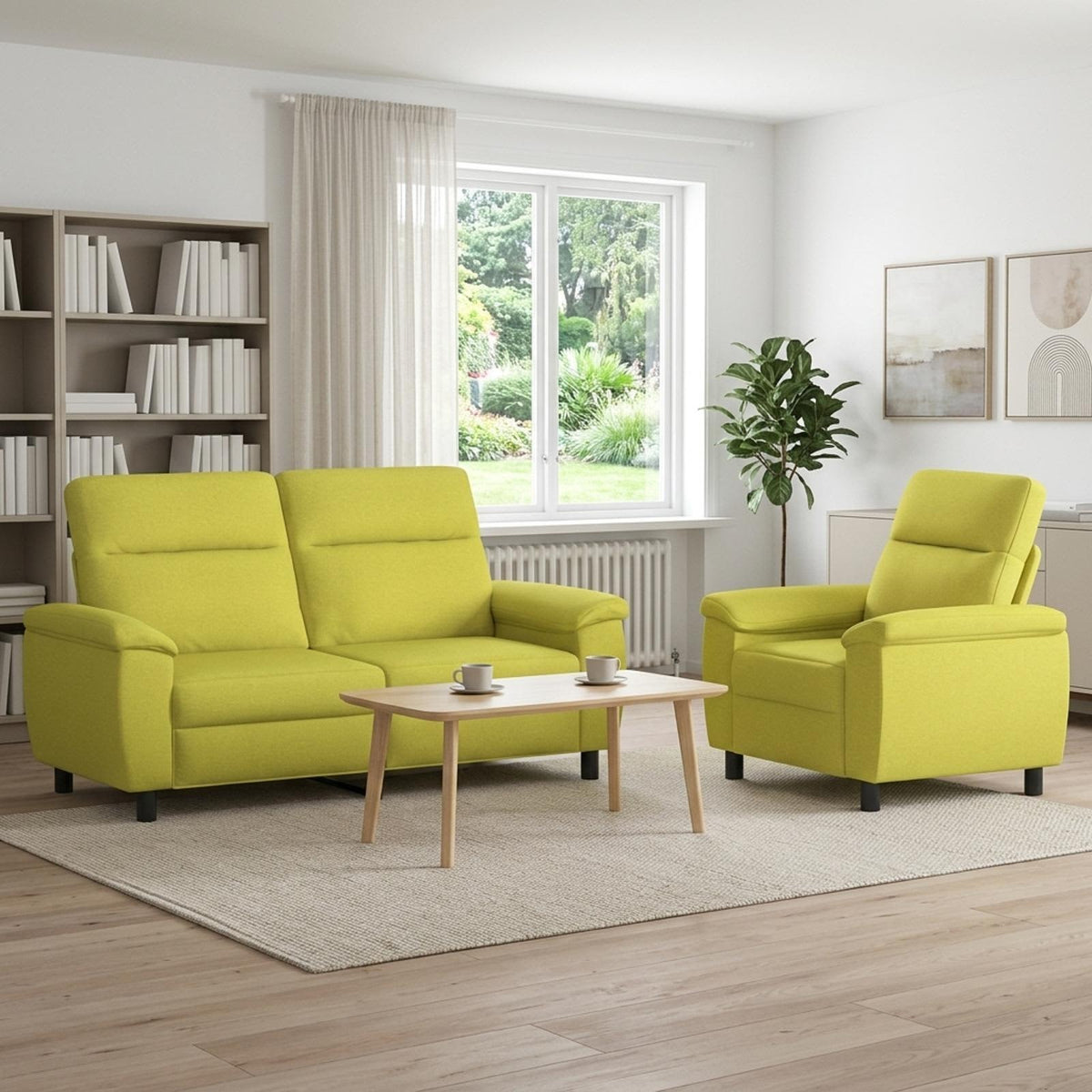 Set sofe 2 pcs Svijetlo zelena Tkanina