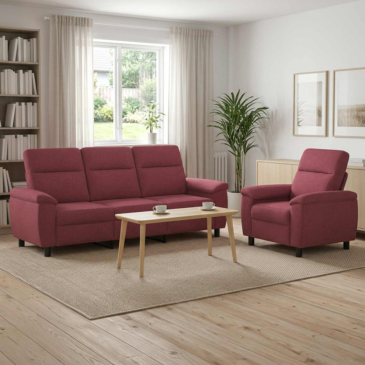 Set sofe 2 pcs Vinska crvena Tkanina