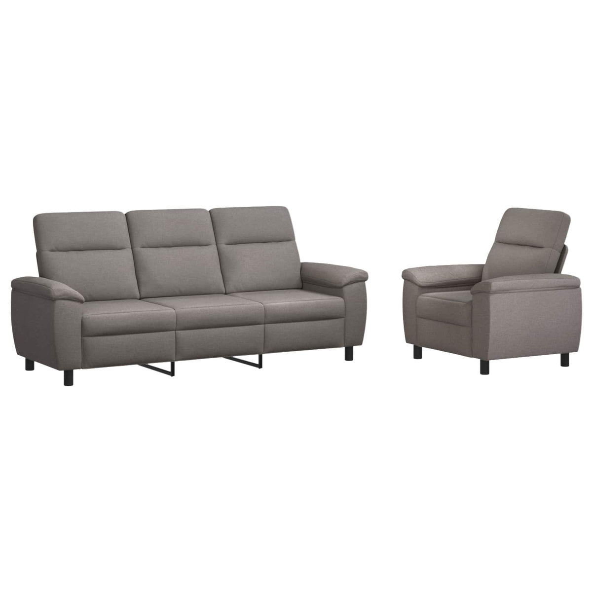 Set sofe 2 pcs Sivosmeđa Tkanina