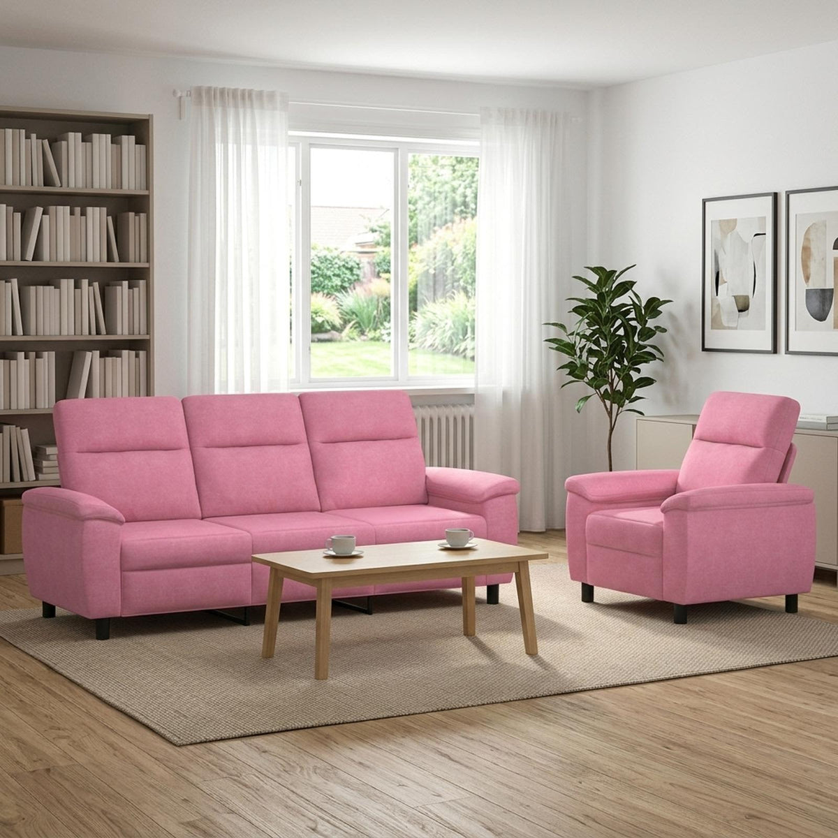 Set sofe 2 pcs Ružičasta Tkanina
