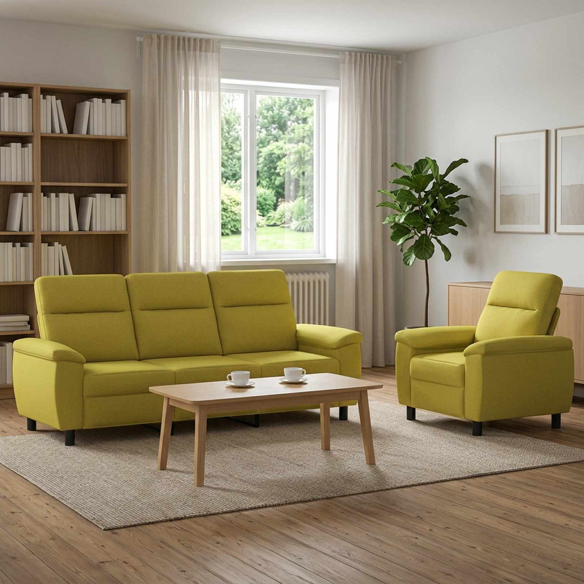 Set sofe 2 pcs Svijetlo zelena Tkanina
