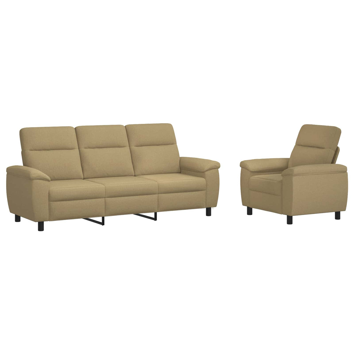 Set sofe 2 pcs Svijetlosmeđa Tkanina