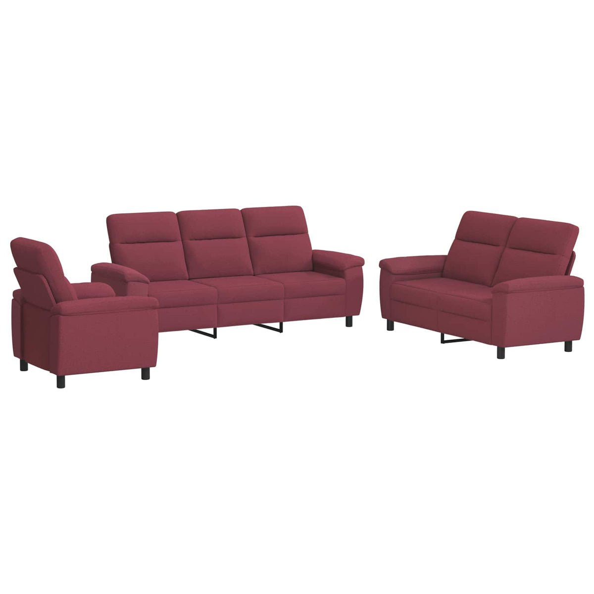 Set sofe 3 pcs Vinska crvena Tkanina