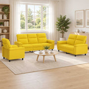 Set sofe 3 pcs Svijetlo žuta Tkanina