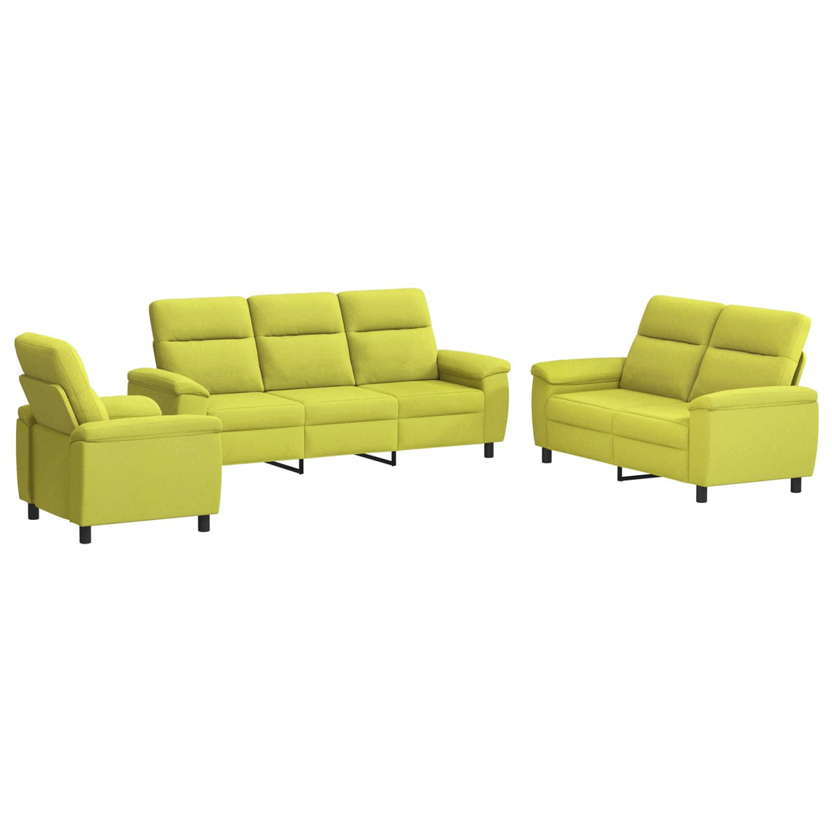 Set sofe 3 pcs Svijetlo zelena Tkanina