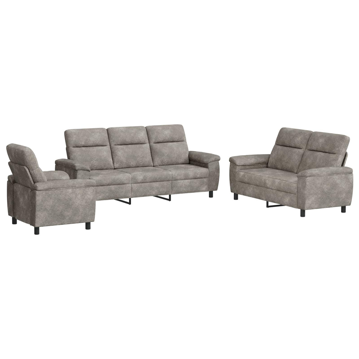 Set sofe 3 pcs Svjetlosiva Umetnička suknja koža