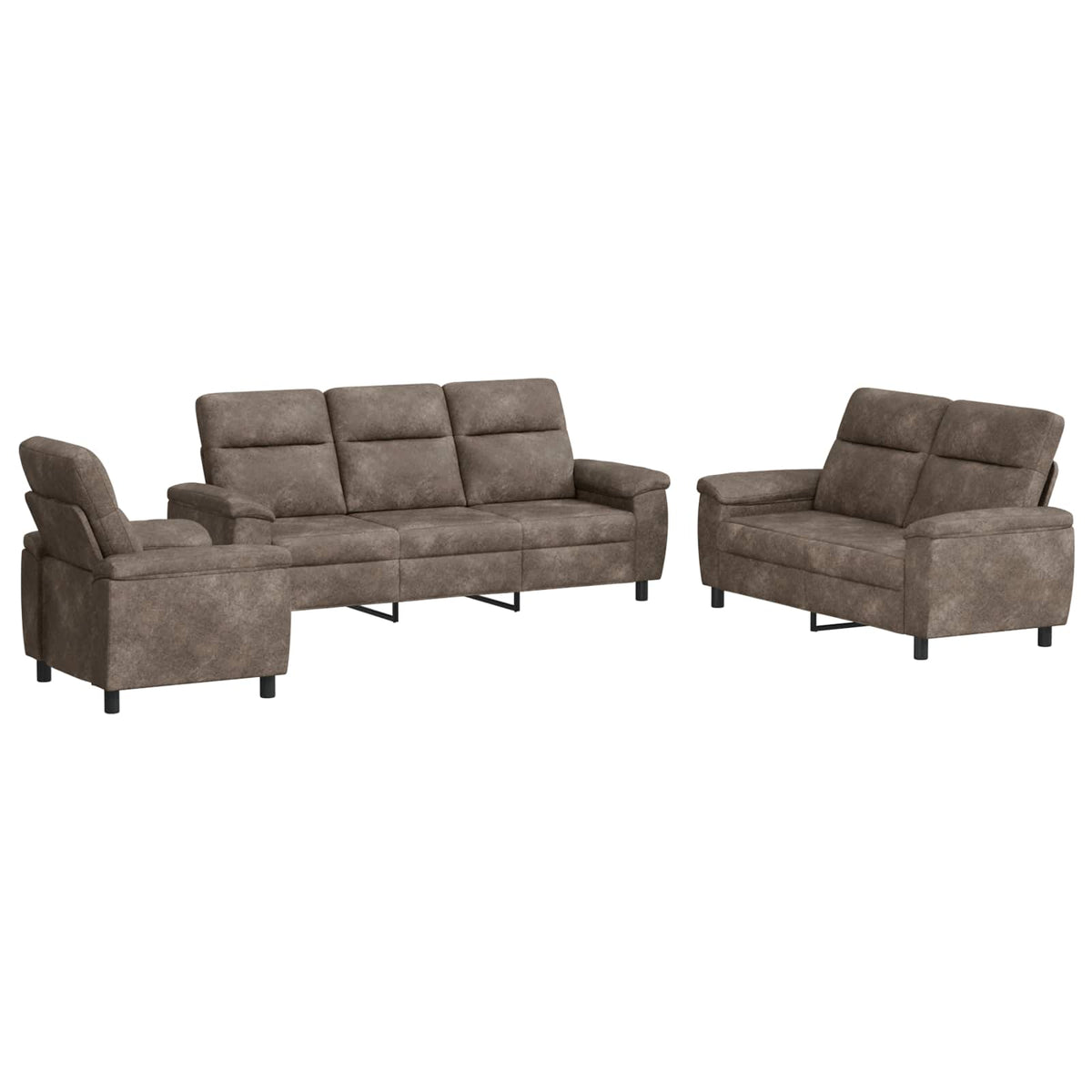 Set sofe 3 pcs Tamnosiva Umetnička suknja koža