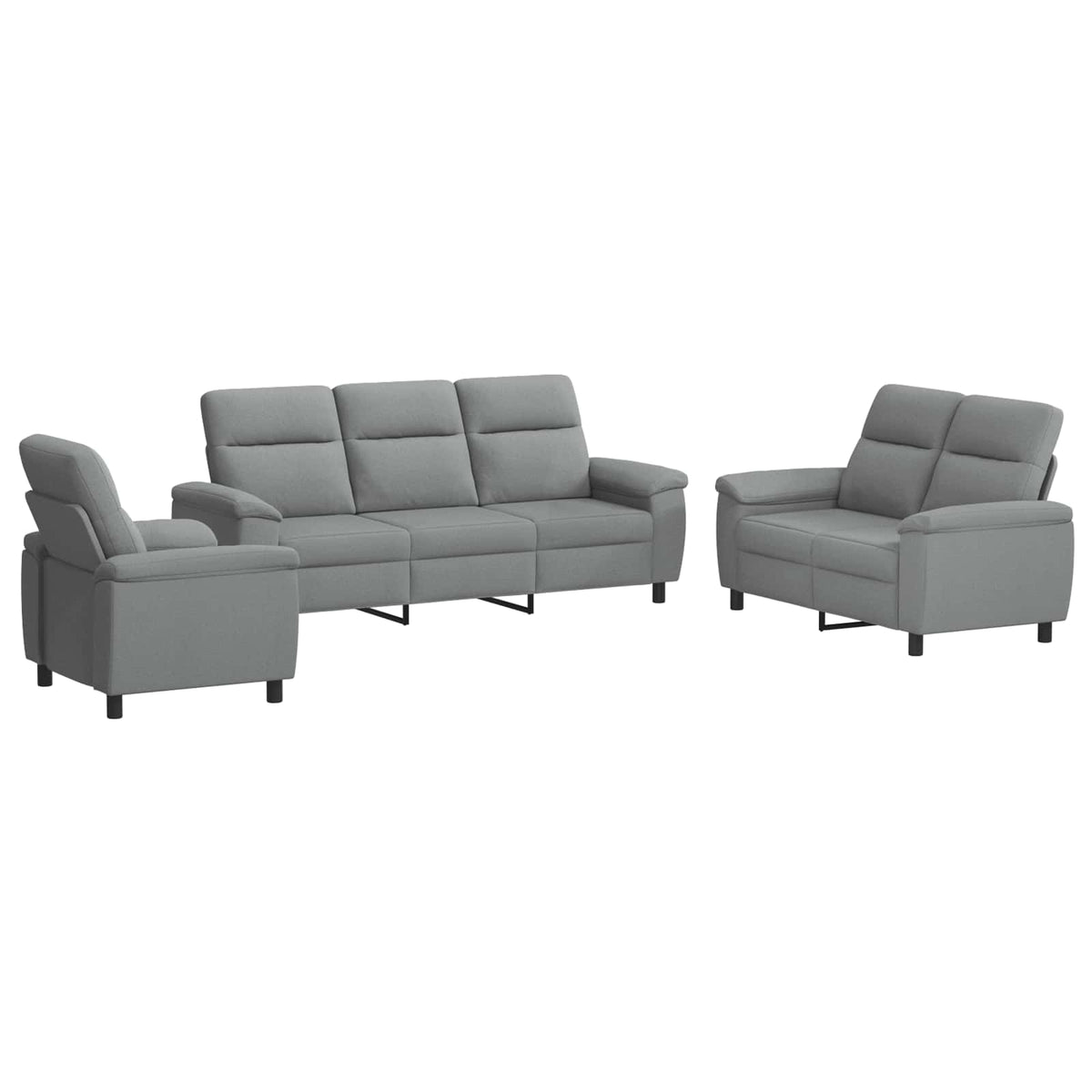 Set sofe 3 pcs Svjetlosiva Tkanina