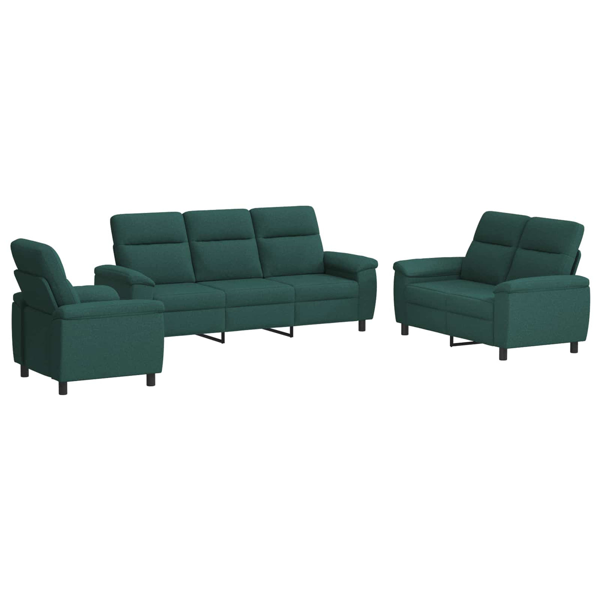 Set sofe 3 pcs Tamnozelena Tkanina