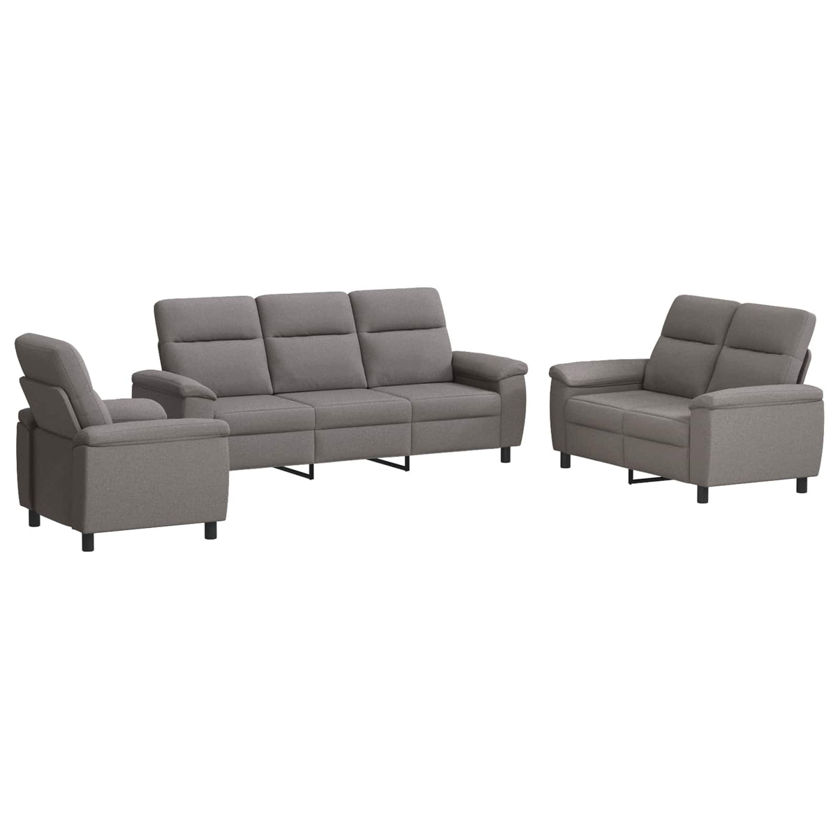 Set sofe 3 pcs Sivosmeđa Tkanina