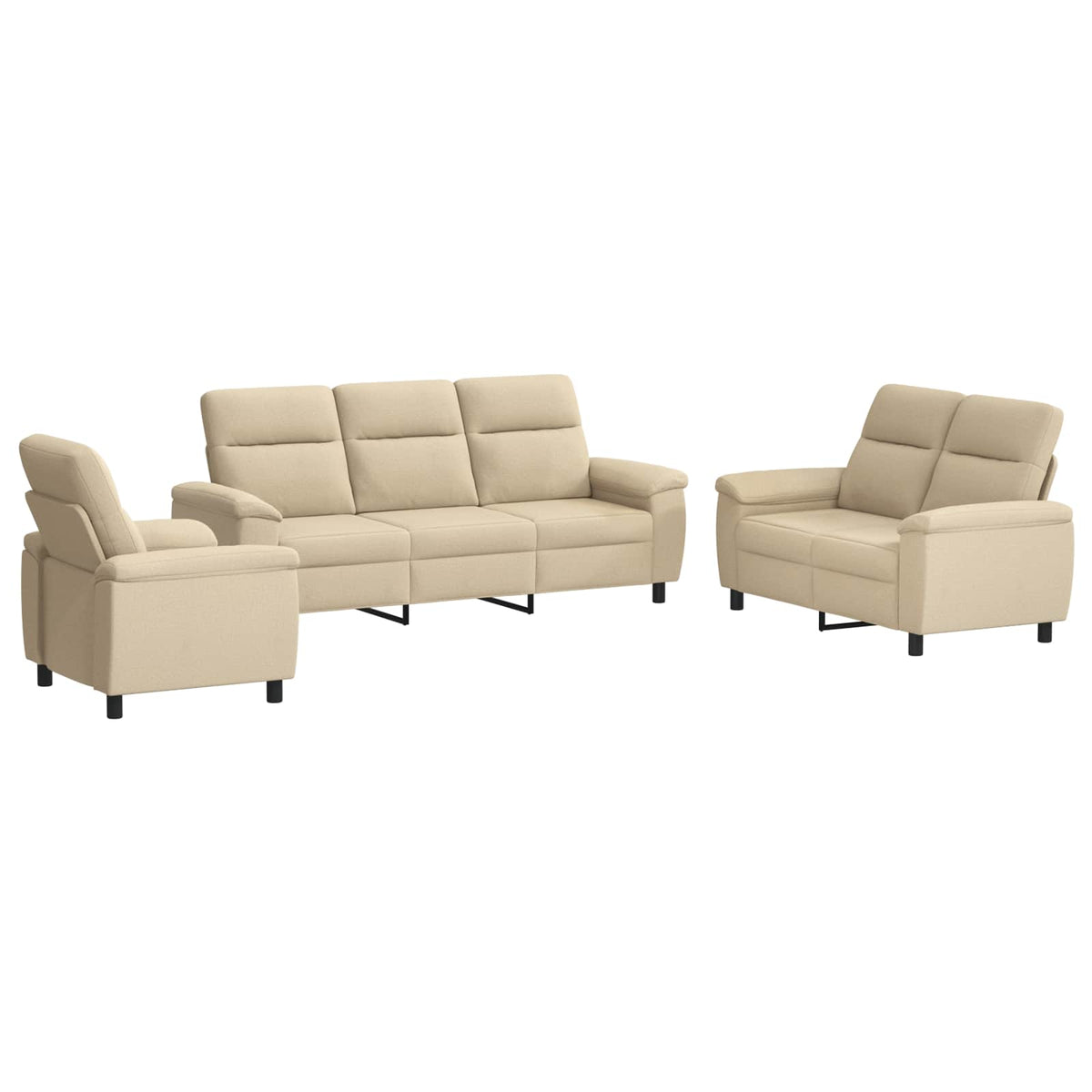 Set sofe 3 pcs Krem Tkanina