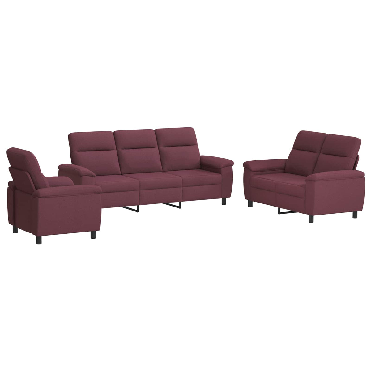 Set sofe 3 pcs Ljubičasta Tkanina