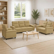 Set sofe 3 pcs Svijetlosmeđa Tkanina