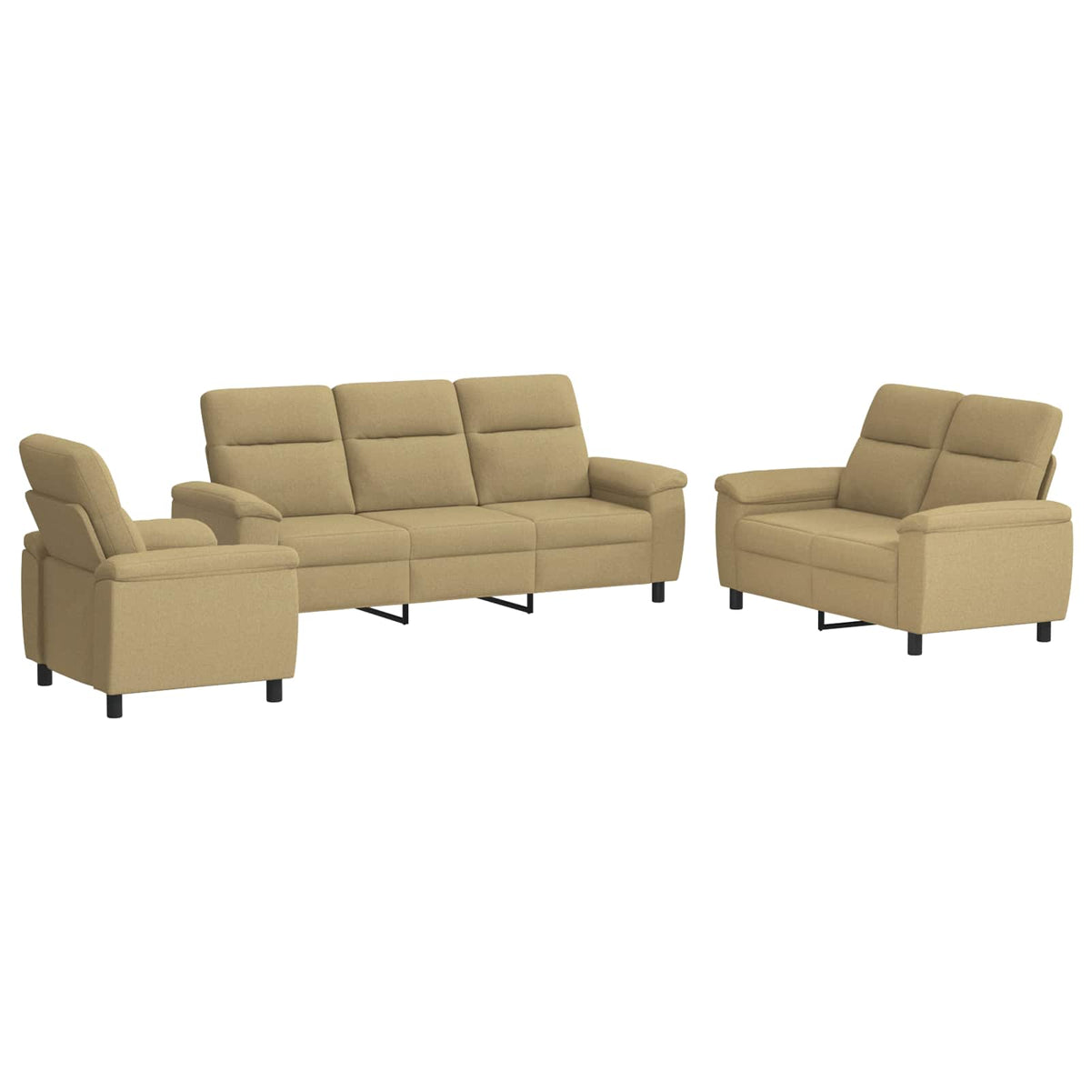 Set sofe 3 pcs Svijetlosmeđa Tkanina