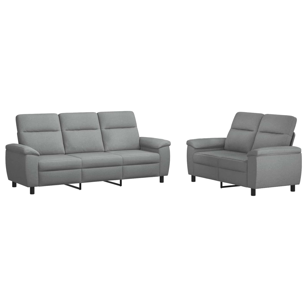 Set sofe 2 pcs Svjetlosiva Tkanina