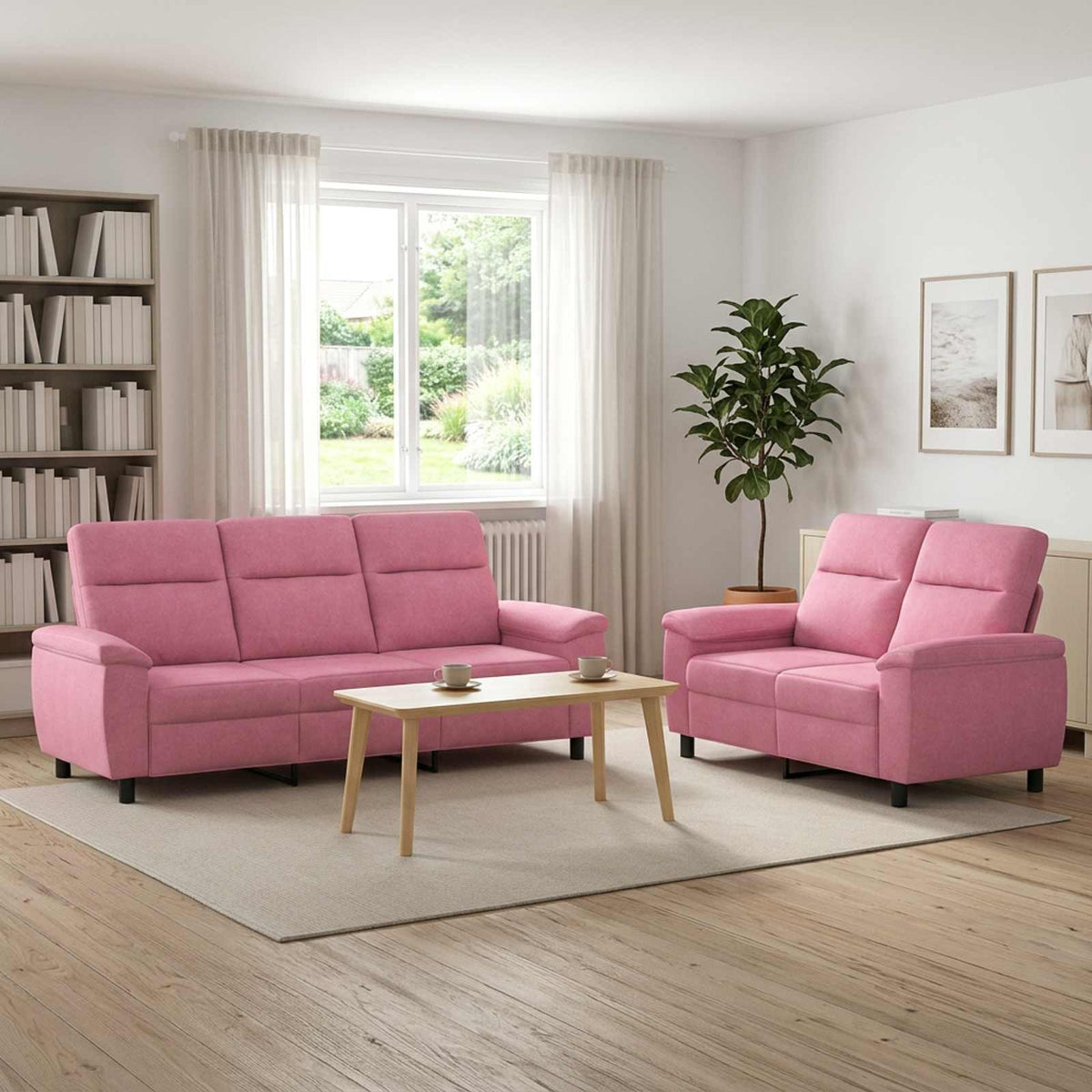 Set sofe 2 pcs Ružičasta Tkanina