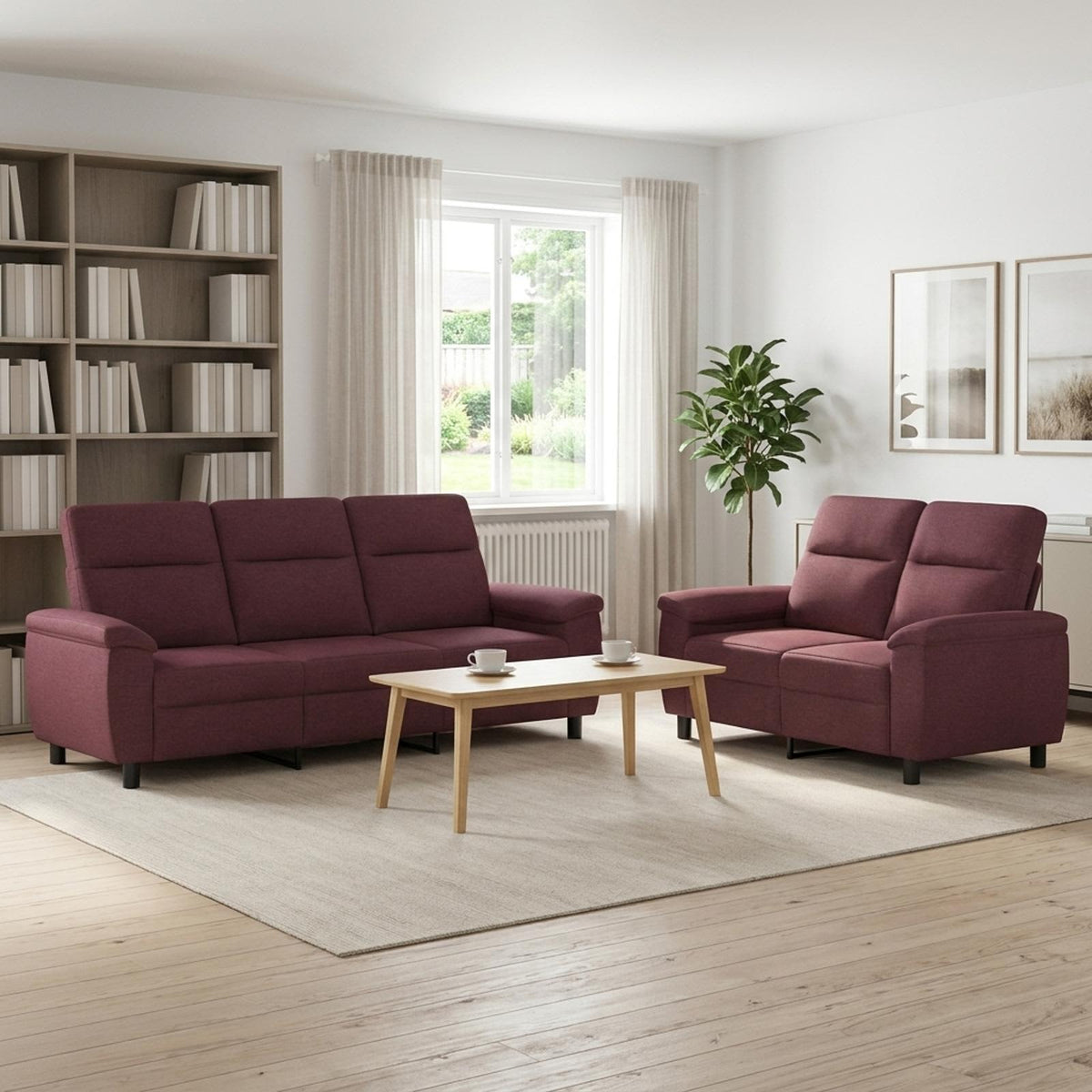 Set sofe 2 pcs Ljubičasta Tkanina