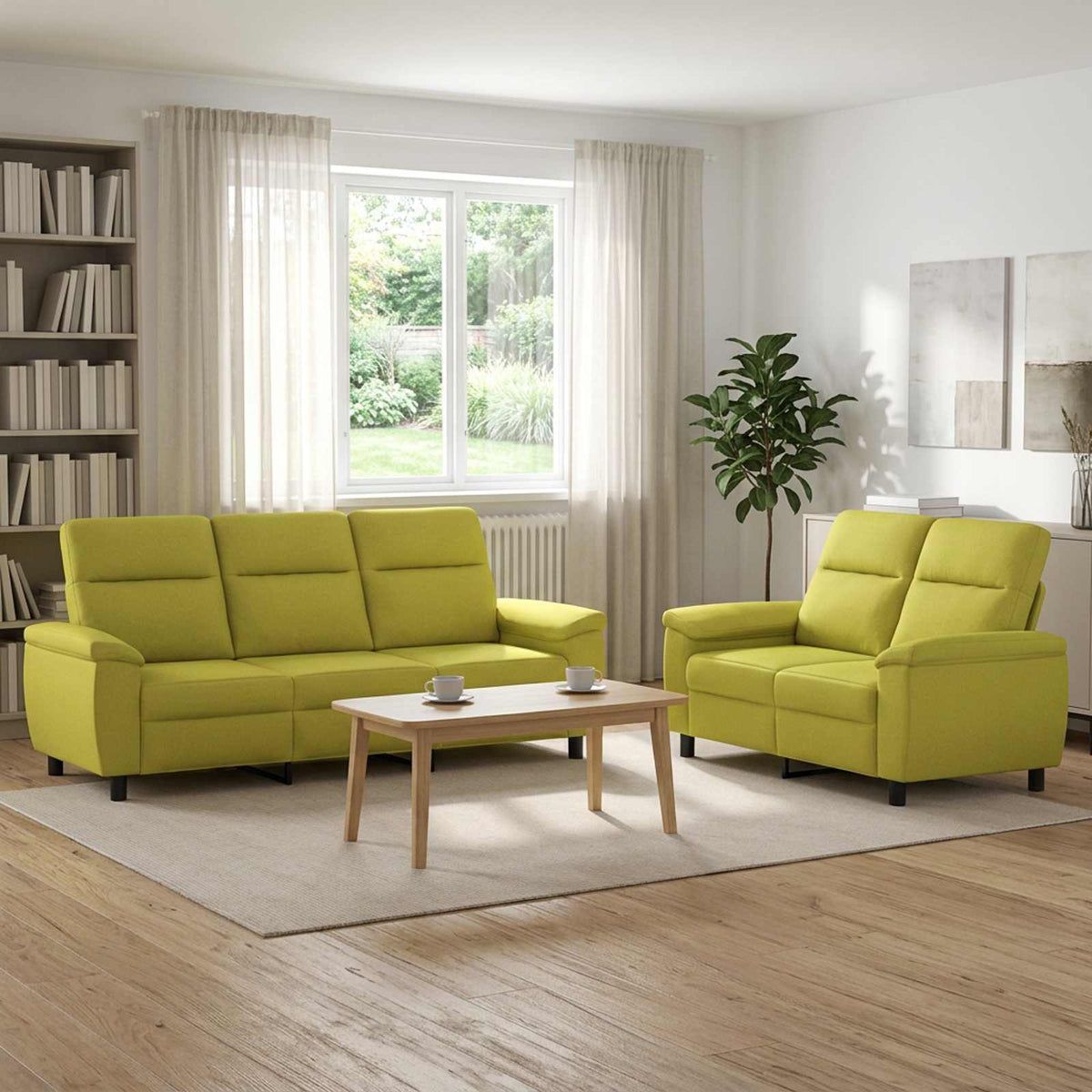 Set sofe 2 pcs Svijetlo zelena Tkanina
