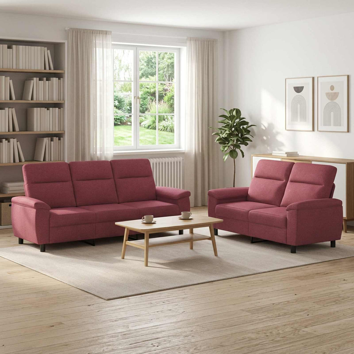 Set sofe 2 pcs Vinska crvena Tkanina