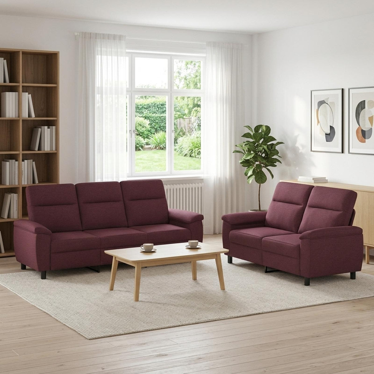 Set sofe 2 pcs Ljubičasta Tkanina