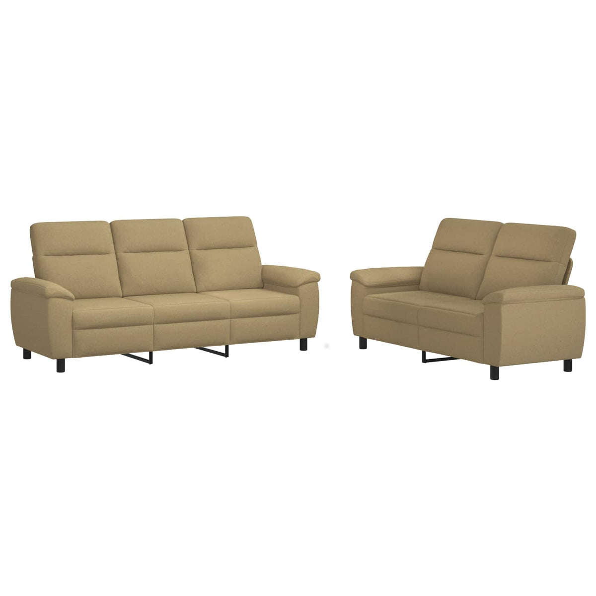 Set sofe 2 pcs Svijetlosmeđa Tkanina
