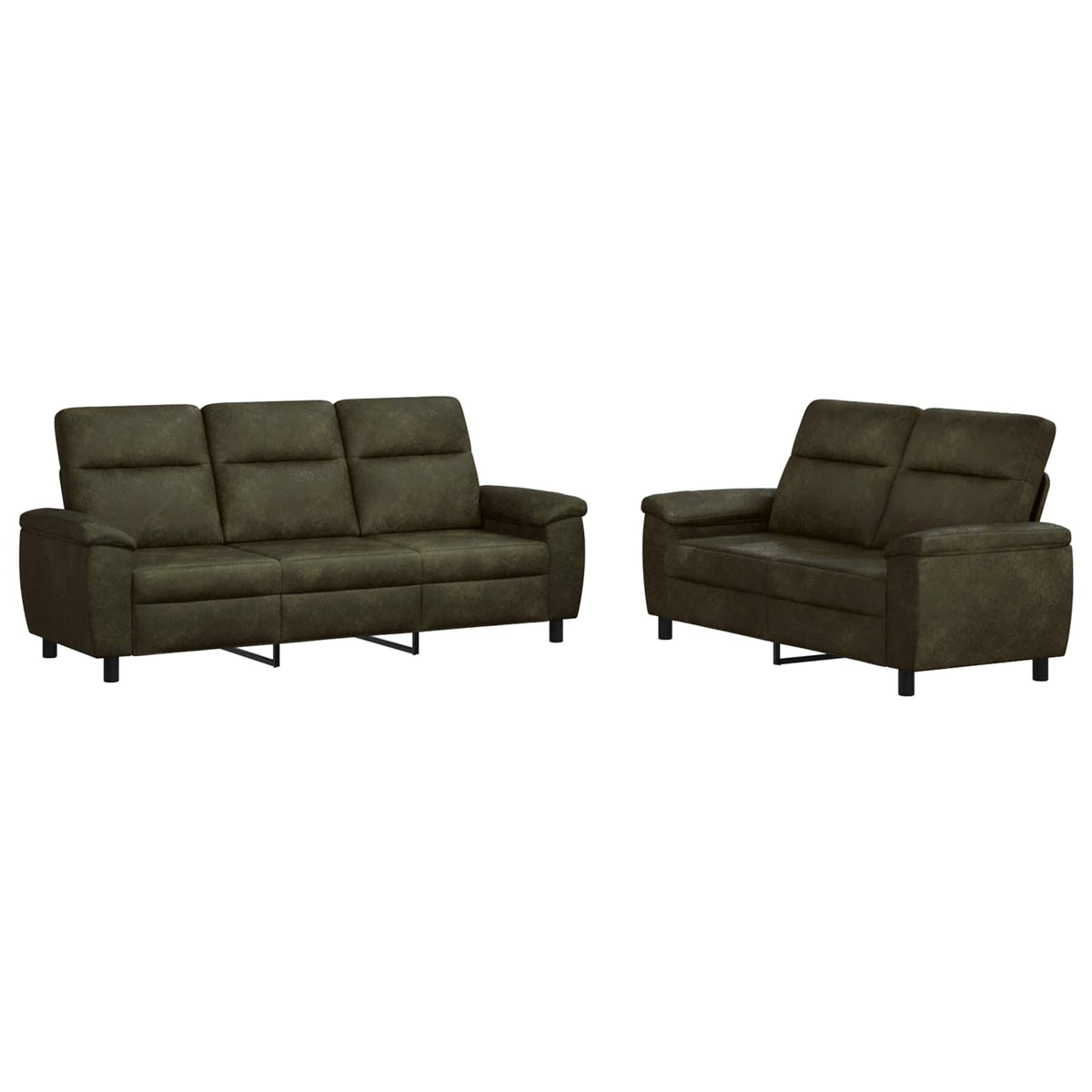 Set sofe 2 pcs Maslinasto zelena Umetnička suknja koža