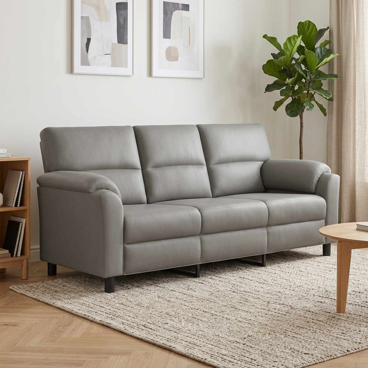 Sofa Svjetlosiva 214 x 85 x 93 cm Baršun