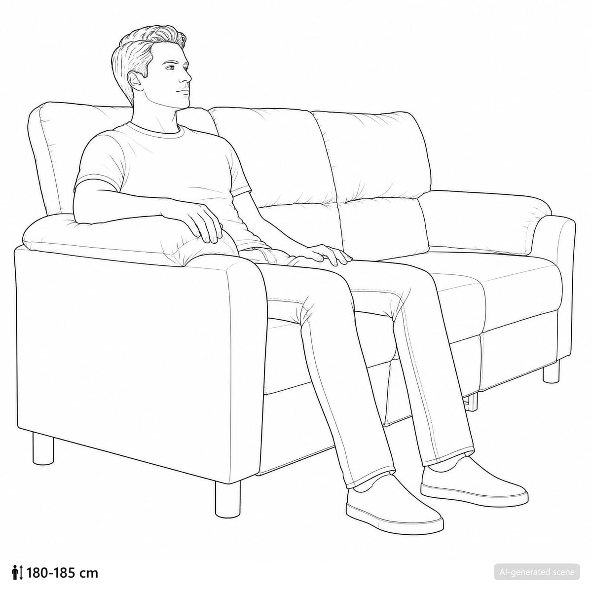 Sofa Svjetlosiva 214 x 85 x 93 cm Baršun