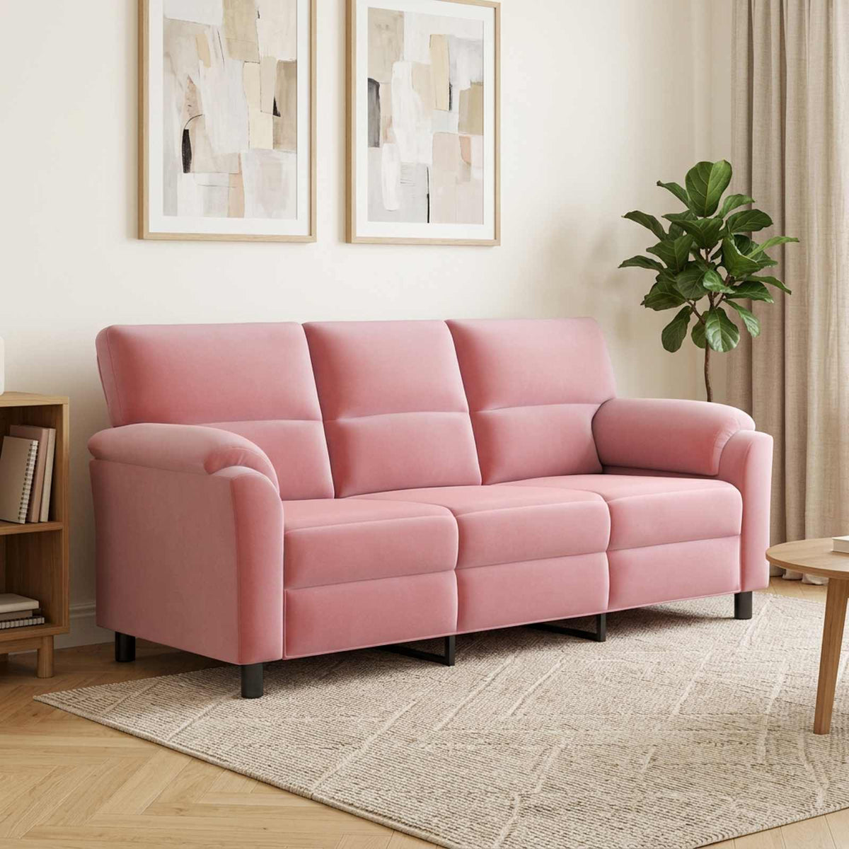 Sofa Ružičasta 214 x 85 x 93 cm Baršun