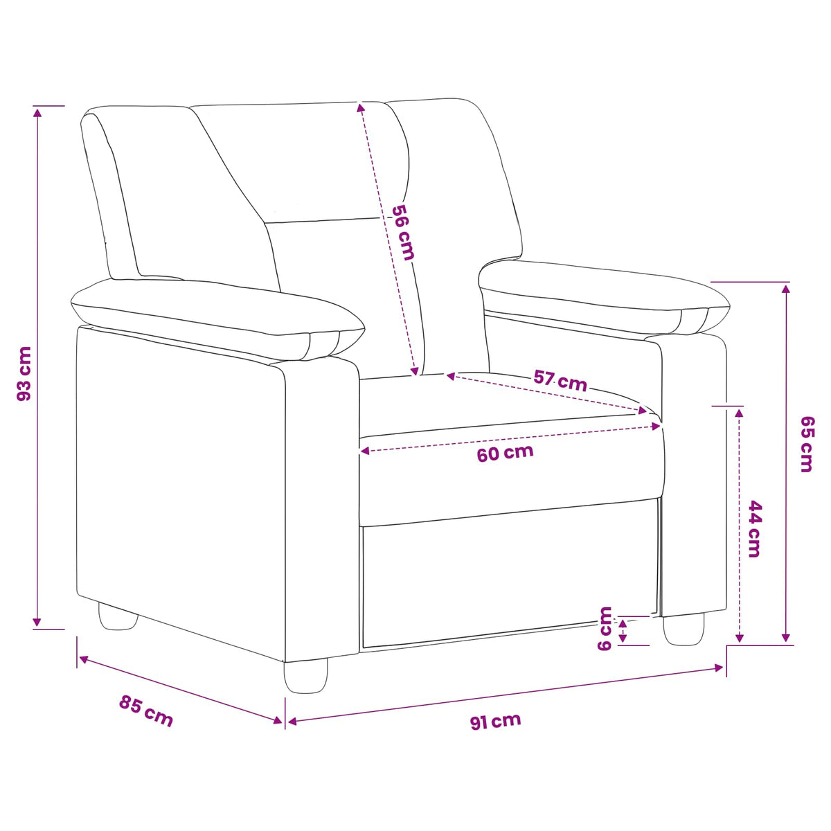 Sofa Smeđa 91 x 85 x 93 cm Umjetna koža