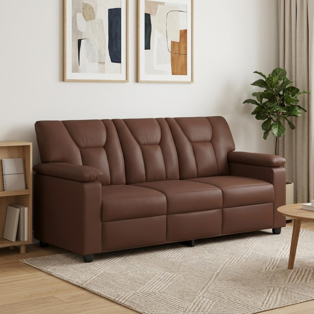 Sofa Smeđa 191 x 85 x 93 cm Umjetna koža