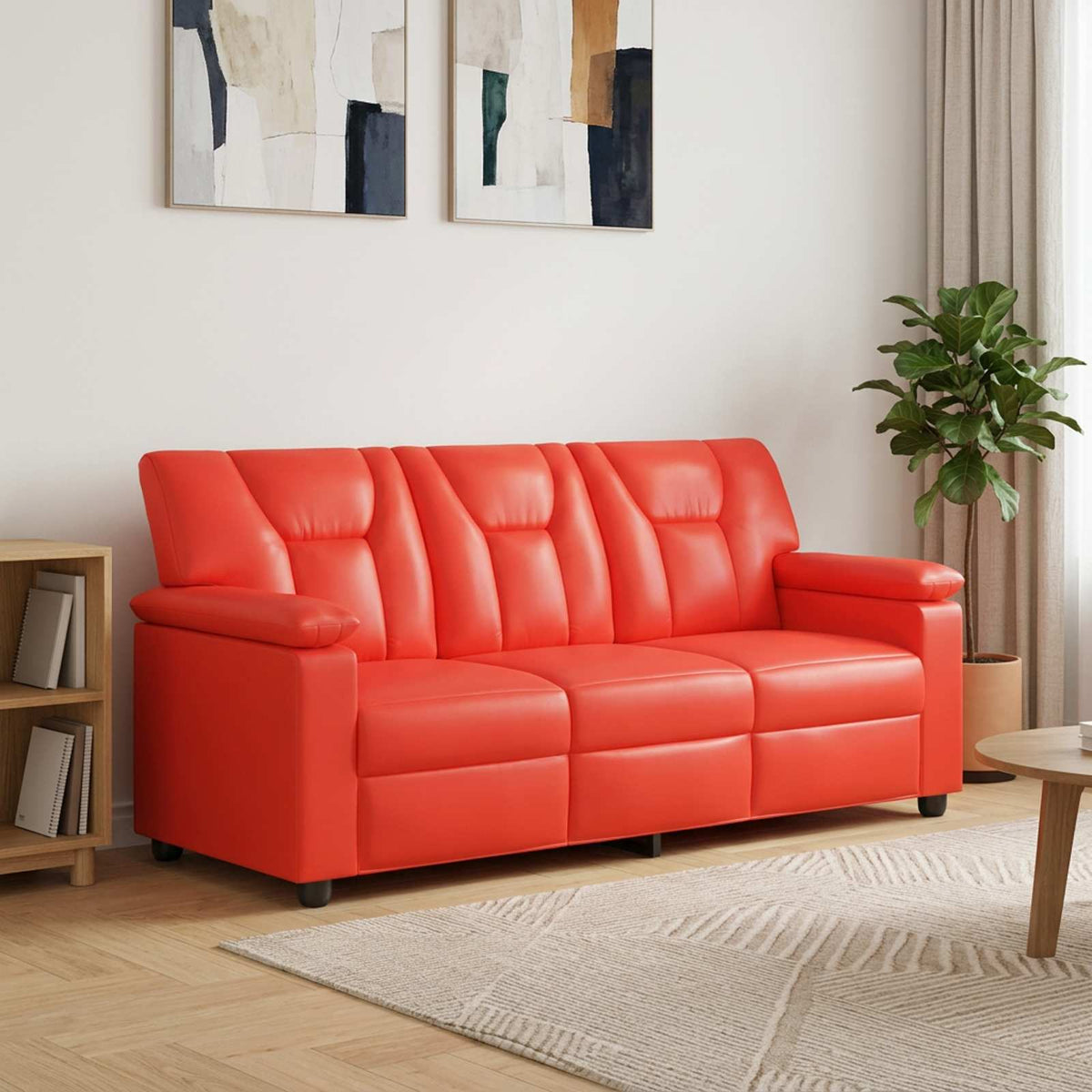 Sofa Crvena 191 x 85 x 93 cm Umjetna koža