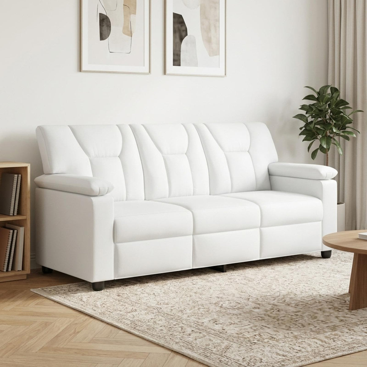 Sofa Bijela 191 x 85 x 93 cm Umjetna koža