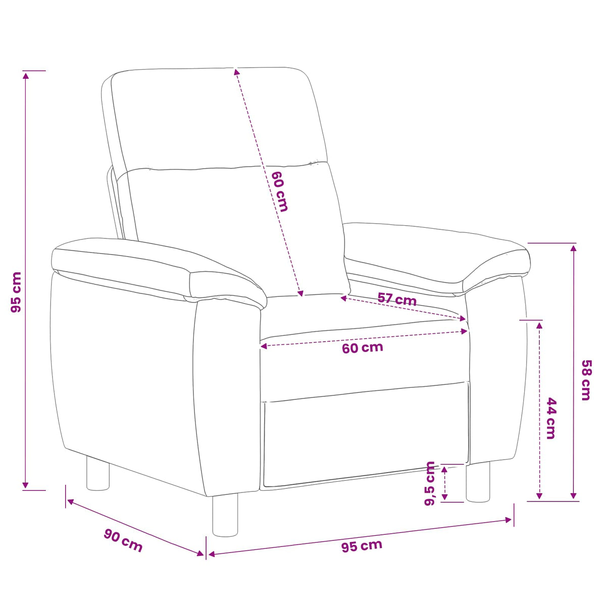 Sofa Tamno žuta 95 x 90 x 95 cm Tkanina