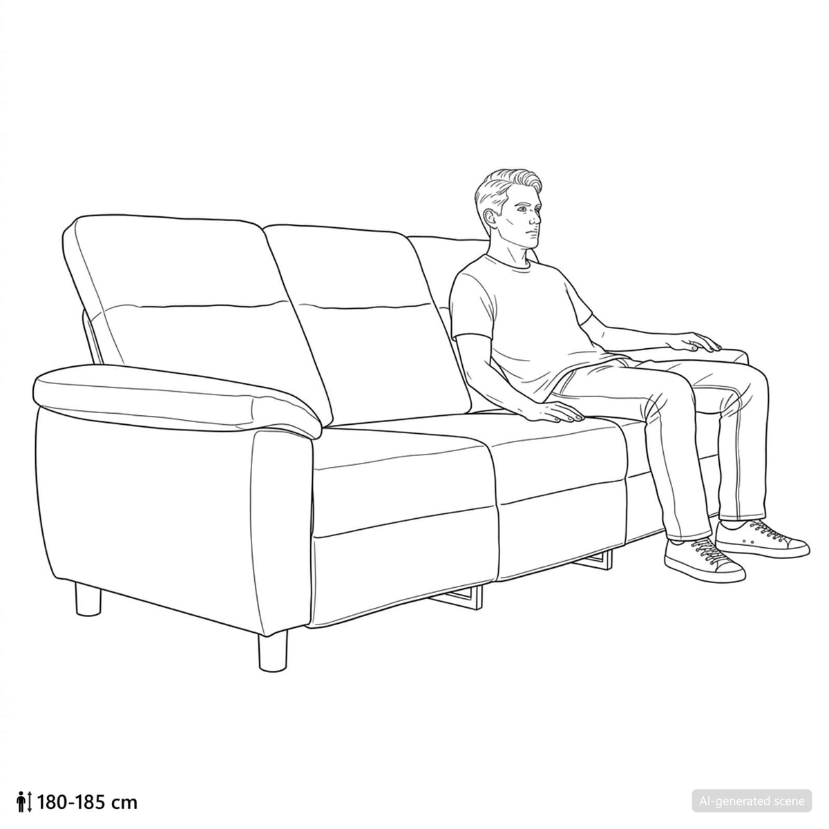 Sofa Traper plava 214 x 90 x 95 cm Tkanina