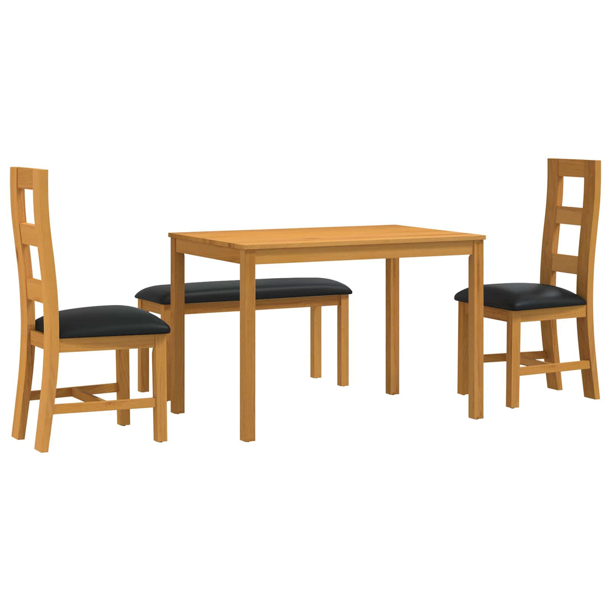 Blagovaonski set 4 kom. Crna Čvrsto Hrastovo Drvo
