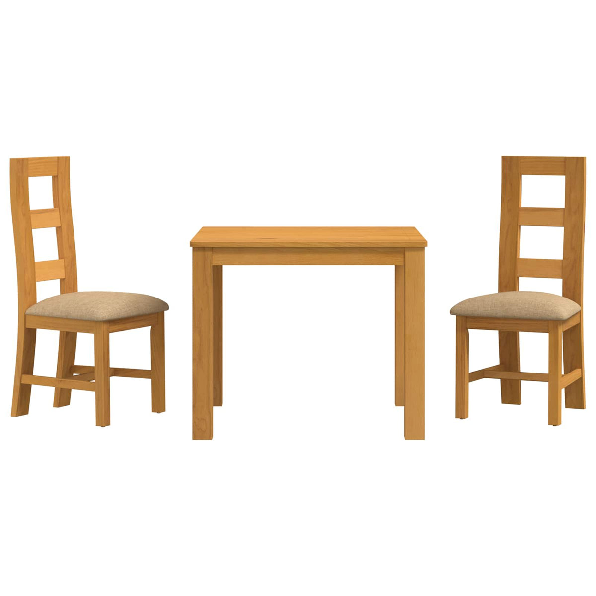 Blagovaonski set 3 kom. Bež Čvrsto Hrastovo Drvo