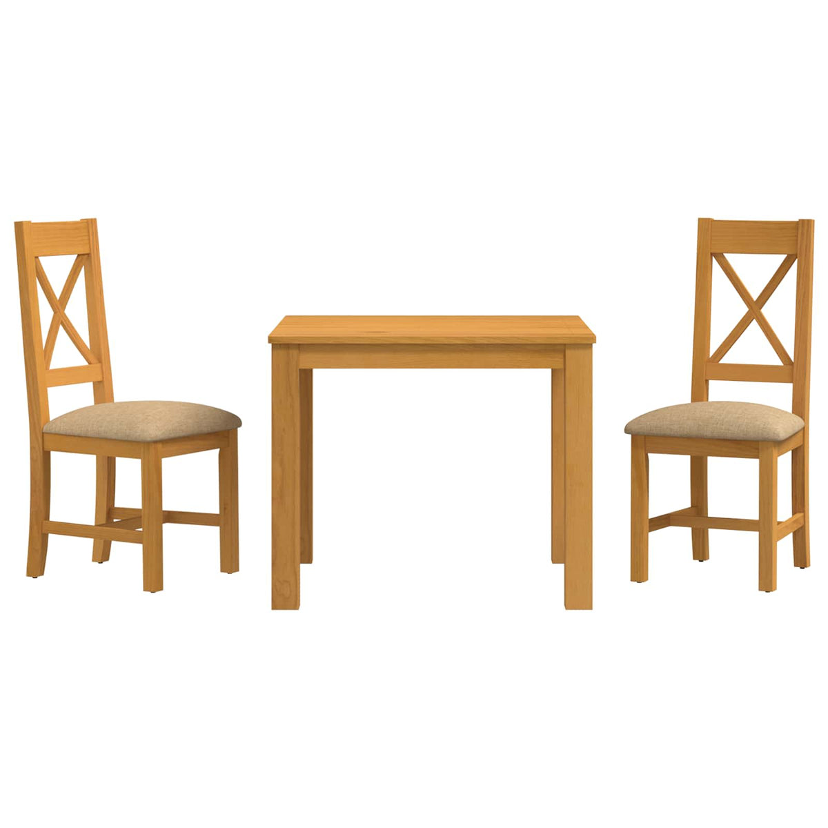 Blagovaonski set 3 kom. Bež Čvrsto Hrastovo Drvo